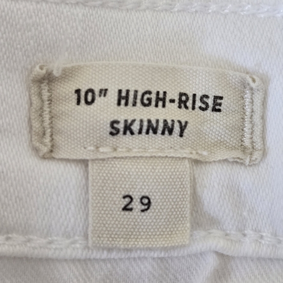 Madewell 10” High-rise Skinny White Jeans Zipper Fly Raw Hem size 29 - Picture 15 of 16